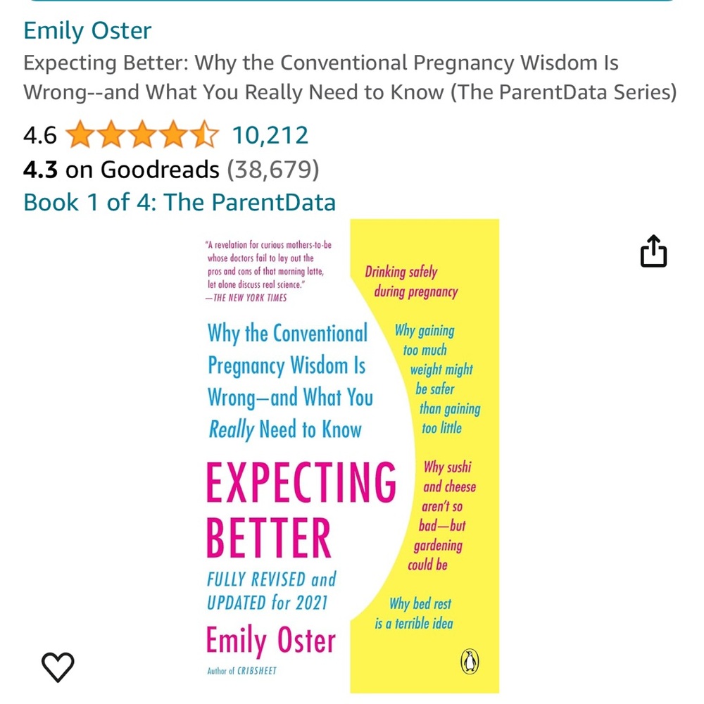 Two books! Expecting better and what to expect pregnancy books